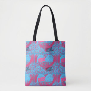 Bolso De Tela Colores retro Patrón de corazón de amor