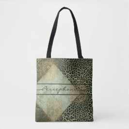 Bolso De Tela Colores verdes de patrón mixto