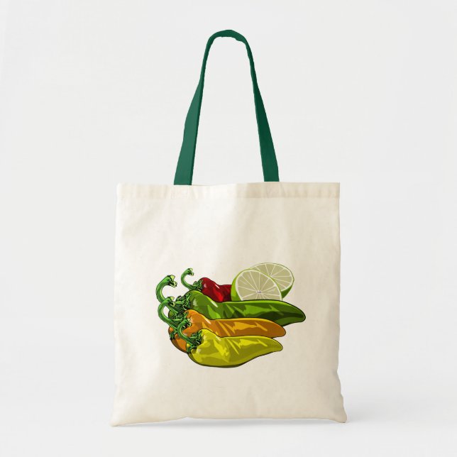 Bolso De Tela Colores y cales de los chiles (Frente)