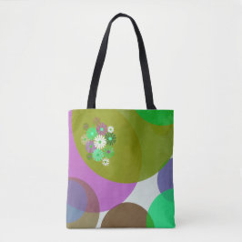 Bolso De Tela Colorful Abstract Floral Circles Tote Bag