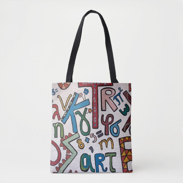 Bolso De Tela Colorful Alphabet  (Anverso)
