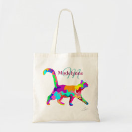 Bolso De Tela Colorful Cat Art Modern