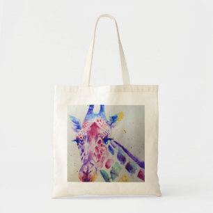 Bolso De Tela Colorful Giraffe Animal Watercolour Art Design