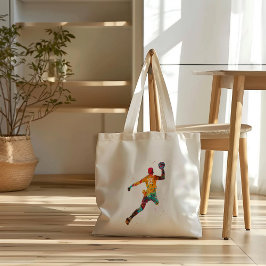 Bolso De Tela Colorful Handball Player