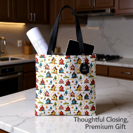 Bolso De Tela Colorful Neighborhood Houses Realtor