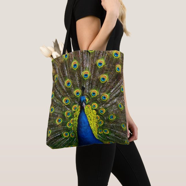 Bolso De Tela Colorful peacock (Detalle)