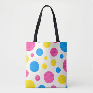 Bolso De Tela Colorful Polka Dots Pink Blue Yellow Retro