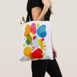 Bolso De Tela Colorful Pop Art Organic Shapes Mixed Media