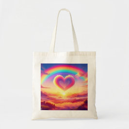 Bolso De Tela Colorful Rainbow & Heart