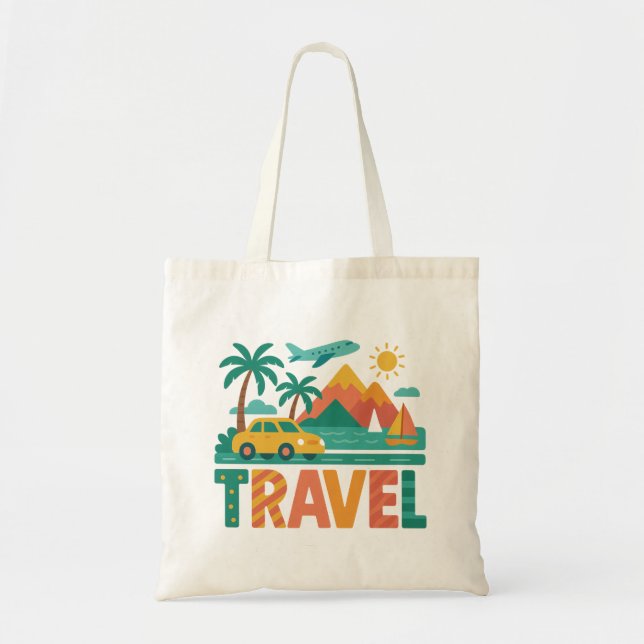 Bolso De Tela Colorful Travel Vacation Adventure (Frente)