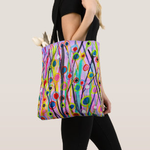 Bolso De Tela colorida acuarela del paisaje de arte abstracto