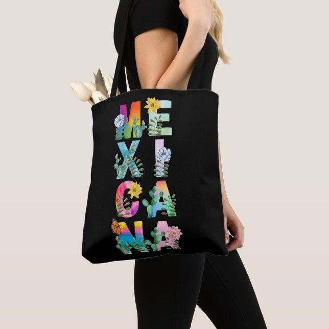 Bolso De Tela Colorida acuarela mexicana (Detalle)