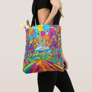Bolso De Tela Colorida escena del Parque Personalizado