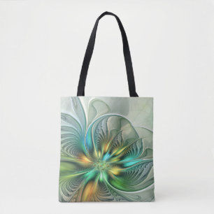 Bolso De Tela Colorida Fantasía Moderna Abstracto Flor Fractal