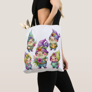 BOLSO DE TELA COLORIDA MARDI GRAS GNOMES