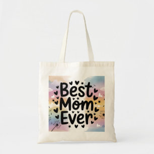 Bolso De Tela Colorida mejor mamá del mundo acuarela Estrellas