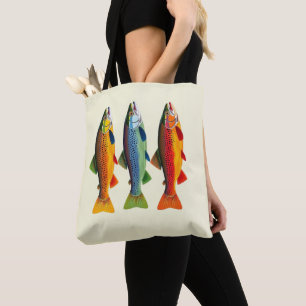 Bolso De Tela Colorida moda del pescador de trucha arco iris