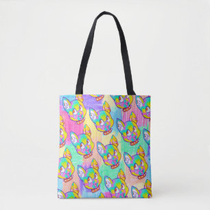 Bolso De Tela Colorida Pinata Kitten Doodle Dreamcore Kidcore