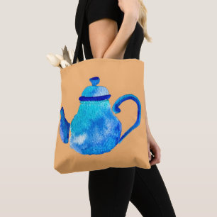 Bolso De Tela Colorida tetera azul