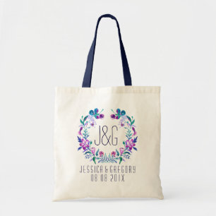 Bolso De Tela Coloridas acuarelas Floral Wreath