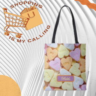 Bolso De Tela Coloridas Cañones Minimalistas del corazón tote ba