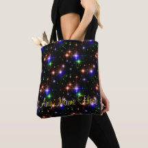 Coloridas Estrellas de moda Black Carryall
