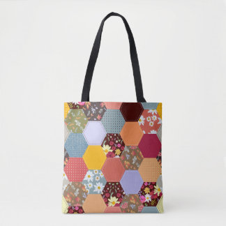 Bolso De Tela Coloridas flores de hexágono diseño de acantilado