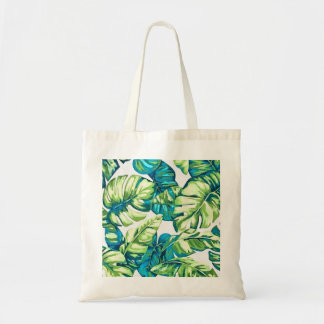Bolso De Tela Coloridas hojas tropicales de Banana y Monstera