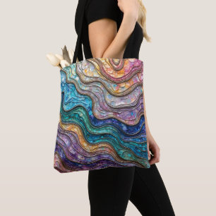 Bolso De Tela Coloridas Olas de Abalone Ripled