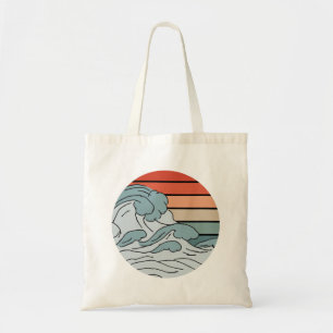 Bolso De Tela Coloridas Olas Oceánicas Estéticas Con Wa Playa