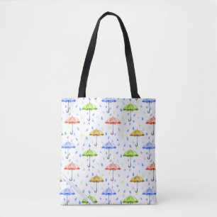 Bolso De Tela Coloridas paraguas y caídas de lluvia caen