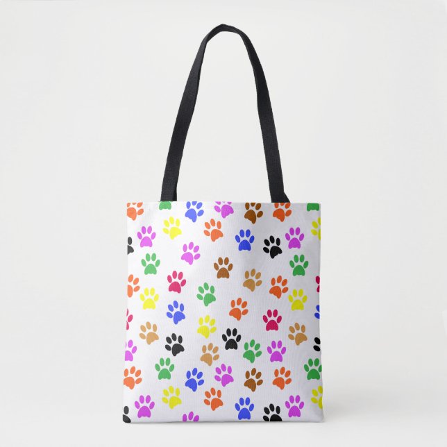 Bolso De Tela Coloridas Paws (Anverso)