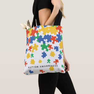 Bolso De Tela Coloridas piezas de rompecabezas de Conciencia del