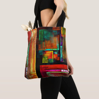 Bolso De Tela Coloridas plazas Patrón de arte abstracto moderno 