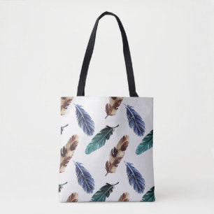 Bolso De Tela Coloridas plumas textura tribal
