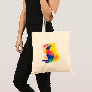 Bolso De Tela Colorido Abstract Spray Paint Kangaroo Silhouette