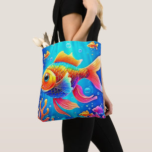 Bolso De Tela Colorido acuario Arte de pescado