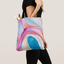 Bolso De Tela Colorido arte abstracto azul rosa Georgia O'Keeffe