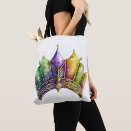 BOLSO DE TELA COLORIDO COLOR DEL AGUA MARDI GRAS CROWN