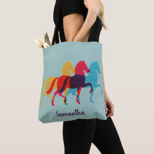 Bolso De Tela Colorido diseño de caballos de pastoreo