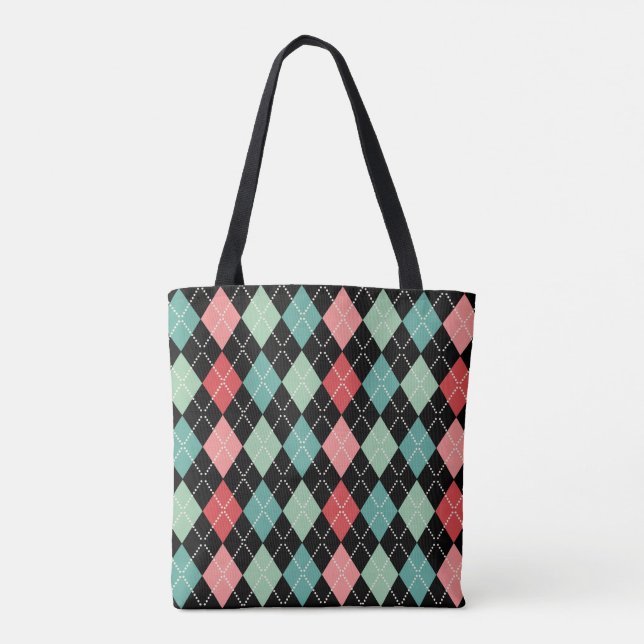 Bolso De Tela Colorido Harlequin Seamless Pattern (Reverso)