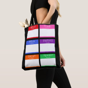 Bolso De Tela Colorido Hola Mi Nombre Es