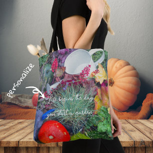 Bolso De Tela Colorido jardín rústico de otoño