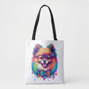 Bolso De Tela Colorido Kawaii Pomeranian Hipster