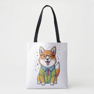 Bolso De Tela Colorido Kawaii Shiba Inu Hipster 1