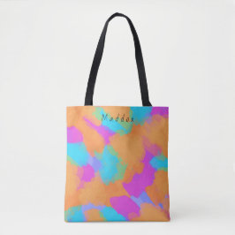 Bolso De Tela Colorido negrita Patrón de artista moderno + nombr