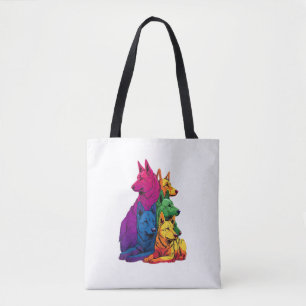 Bolso De Tela Colorido Orgullo LGBT Corazón alemán de perro past