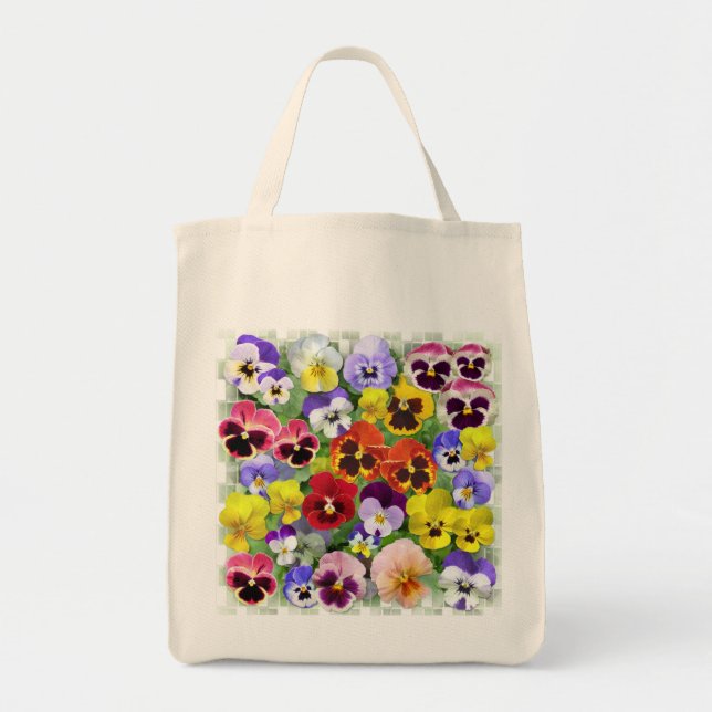 Bolso De Tela Colorido Pansy Parchwork (Frente)