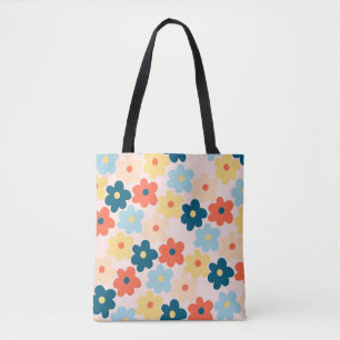 Bolso De Tela Colorido patrón de flor hippie retro