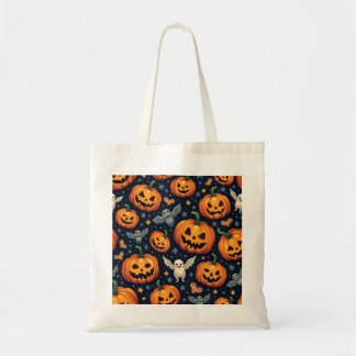 Bolso De Tela Colorido patrón de miedo de Halloween |Feliz Hallo
